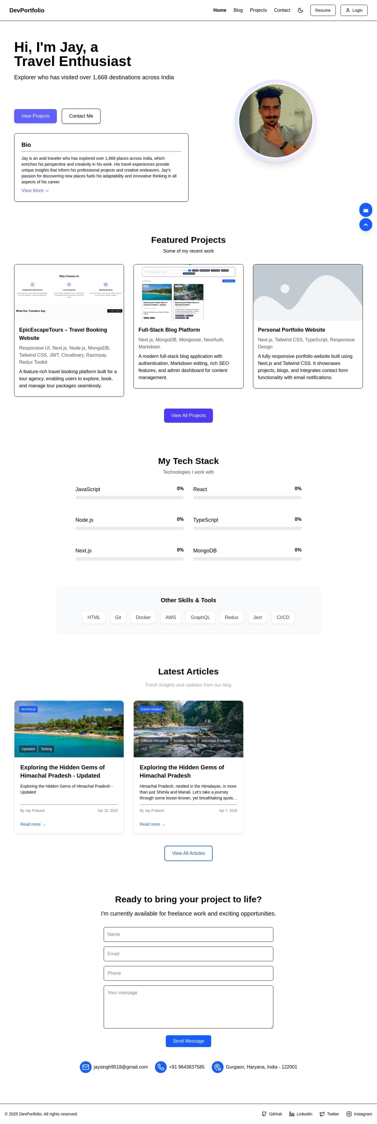 Personal Portfolio – Showcasing Web Development Projects
